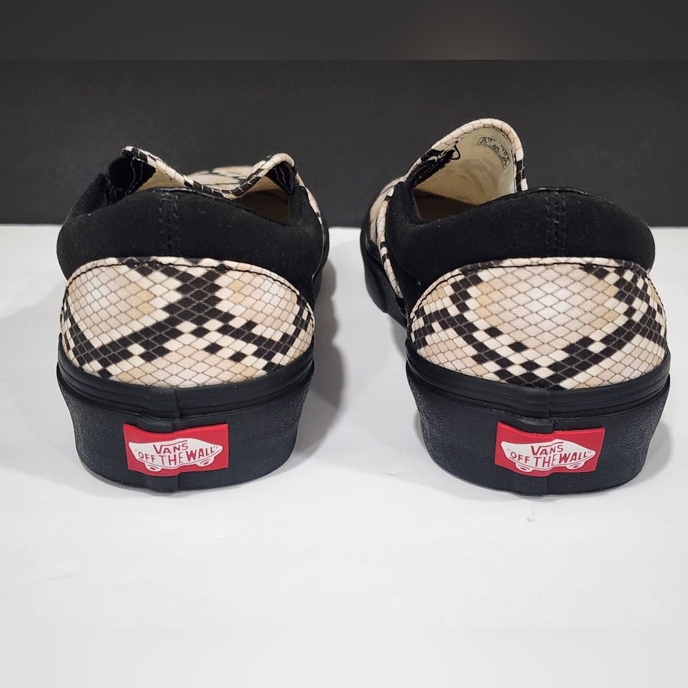 Vans Black and Cream Slip-On Sneakers - Picture 3 of 16